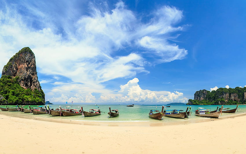 Phuket, tropical island, Thailand, boats HD wallpaper
