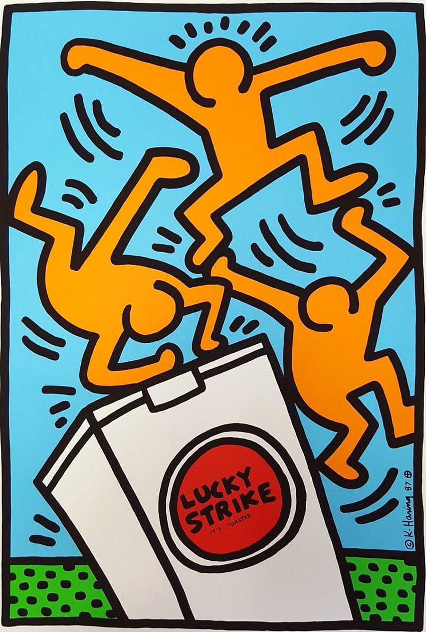 Lucky Strike By Keith Haring - Keith Haring Lucky Strike HD phone wallpaper