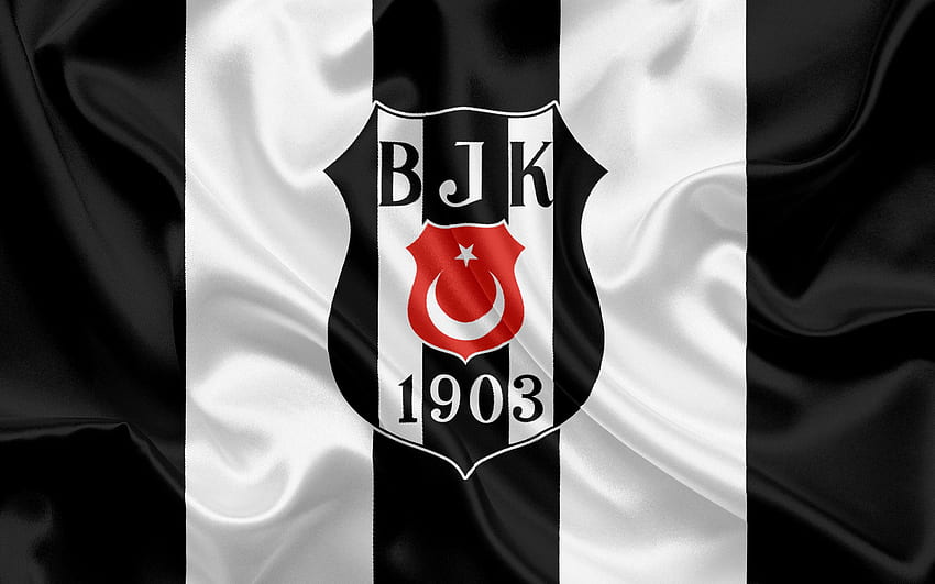 Besiktas, Fußball, türkischer Fußballverein, türkische Flagge schwarz und weiß HD-Hintergrundbild