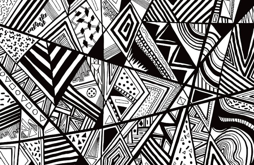 Aztec Pattern, Black and White Aztec HD wallpaper