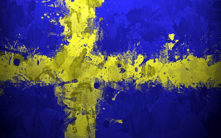 Background, Texture, Textures, Stains, Spots, Sweden, Flag HD wallpaper
