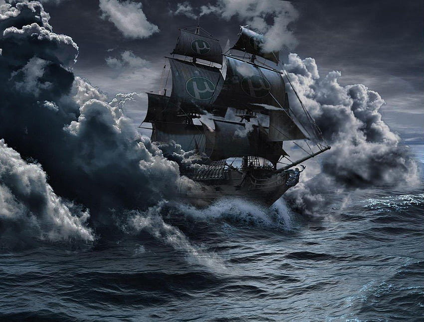해적선 배경, 선박 폭풍 HD 월페이퍼