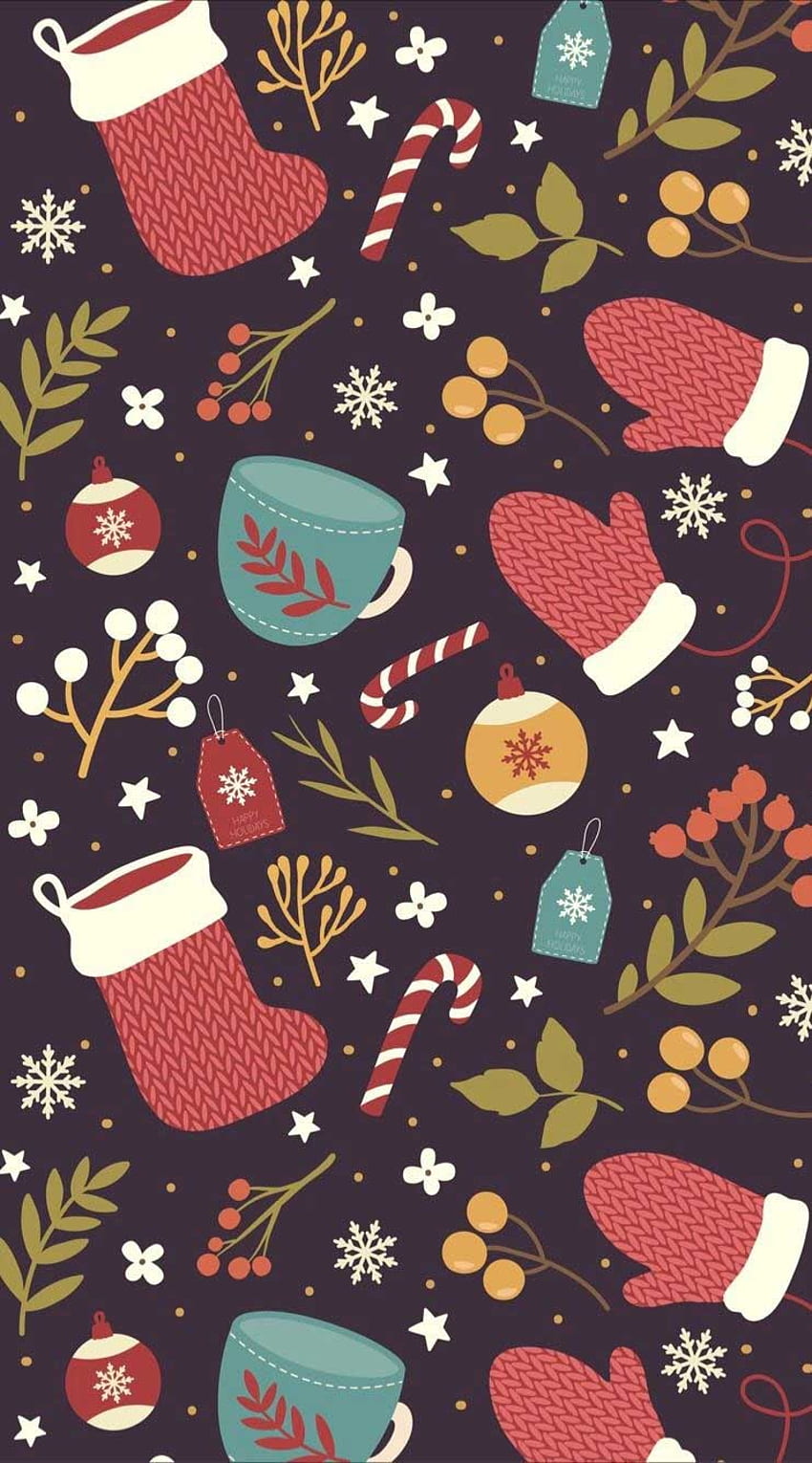 Lindas ilustraciones navideñas: idea, iPhone, esquemas de color, iPhone femenino de Navidad fondo de pantalla del teléfono