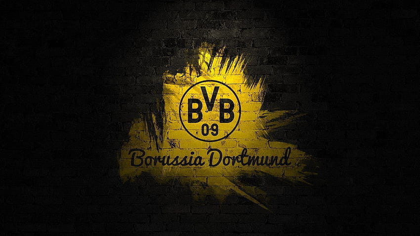 ボルシア・ドルトムントのロゴの背景。 ボルシア、BVBドルトムント 高画質の壁紙