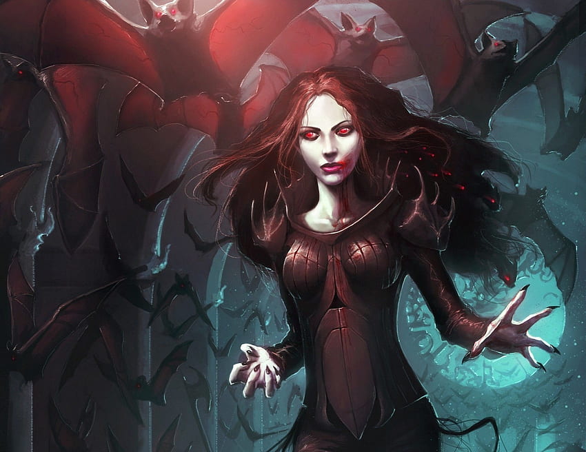px bats blood Dark fantasy Girls Gothic vampire – Sports Wrestling, Vampire Art HD wallpaper