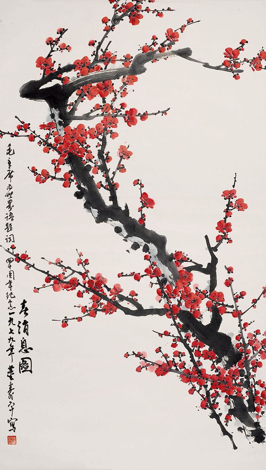 Dong Shouping: Harbinger of Spring – China Online Museum. Japanese iphone, Japanese art prints, Blossoms art, Chinese Ink Painting HD phone wallpaper