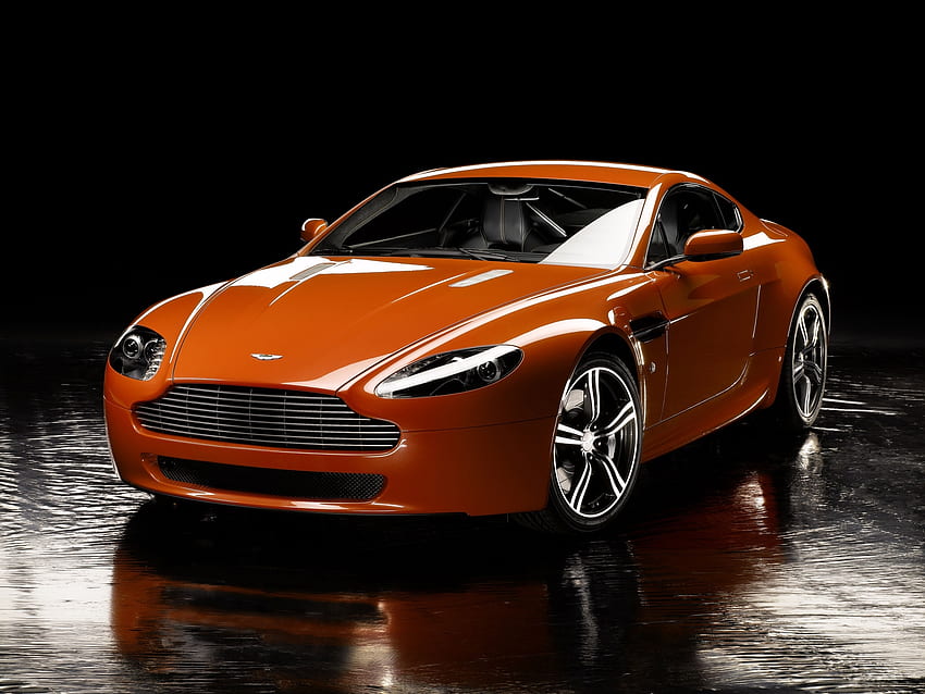 Aston Martin, Voitures, Réflexion, Vue de face, 2008, V8, Vantage Fond d'écran HD
