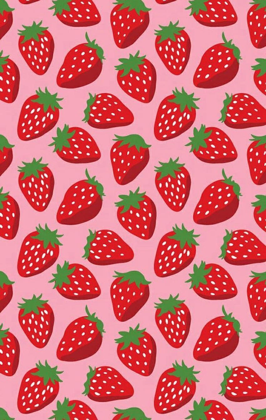 Pink Fruit Strawberry Seamless Background Wallpaper Image For Free Download   Pngtree