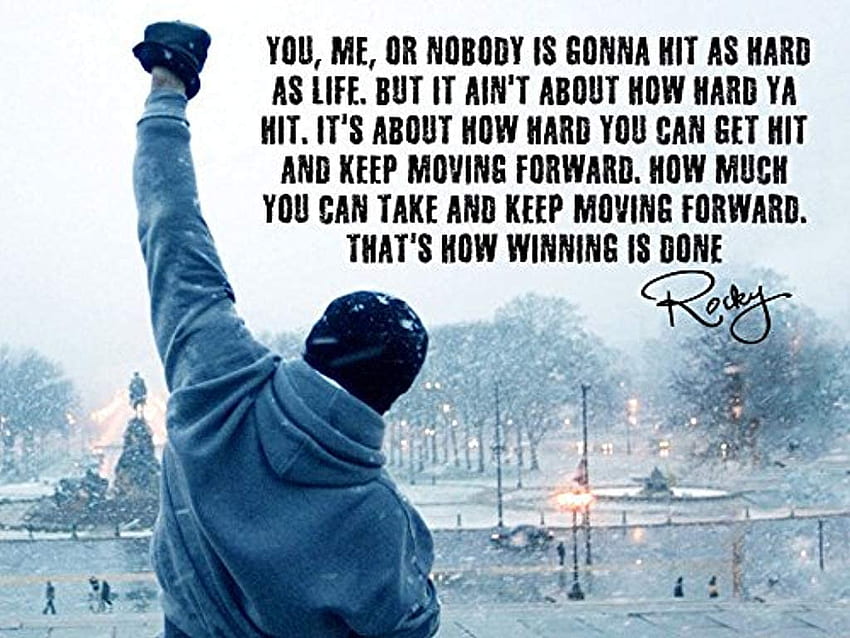 Poster con citazione ispiratrice ispirata a Rocky (18 x 24 pollici): poster e stampe, citazioni di Rocky Balboa Sfondo HD