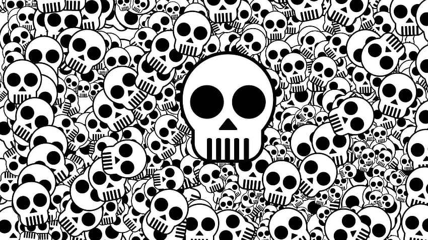 skull, texture, black white HD wallpaper