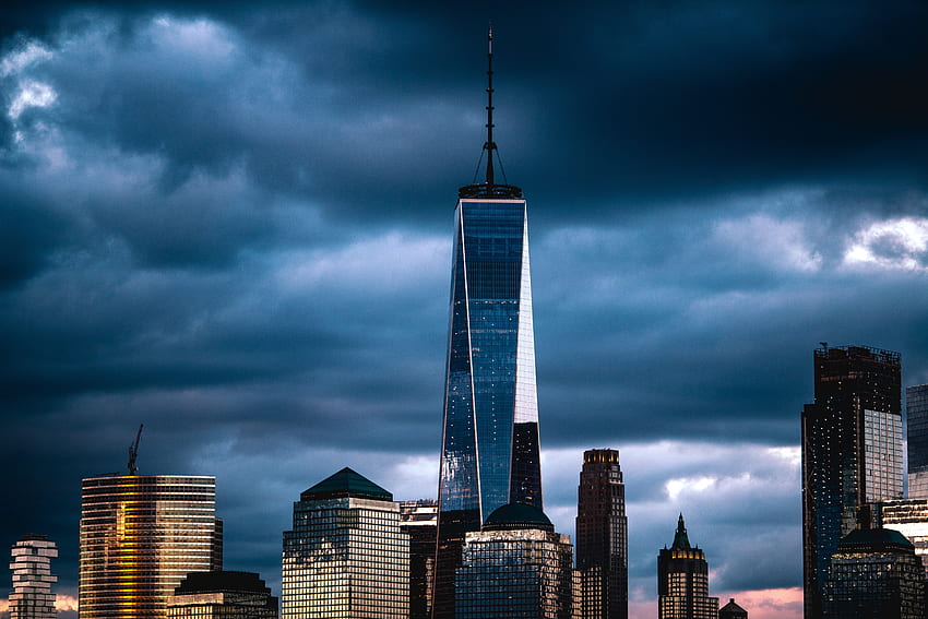 เมือง เมฆ สหรัฐอเมริกา ตึกระฟ้า สหรัฐอเมริกา มีเมฆมาก มืดครึ้ม นิวยอร์ก วอลล์เปเปอร์ HD
