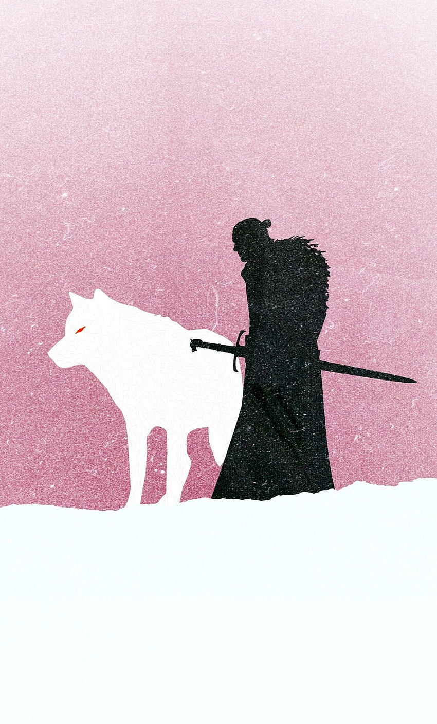 jon snow, wolf, game of thrones, Minimal Wolf HD phone wallpaper