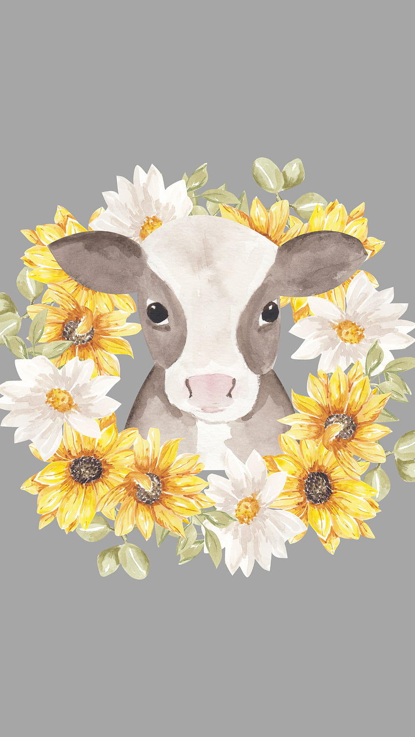 Cow, spring, flowers, sun_flower, calf, farm_animal, animal, farm, cute,  sunflower HD phone wallpaper | Pxfuel