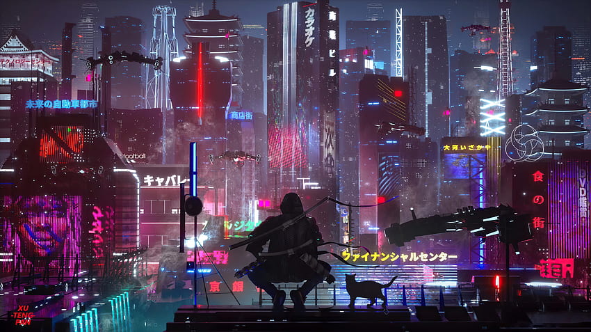 Futuristisches, futuristisches Tokio HD-Hintergrundbild