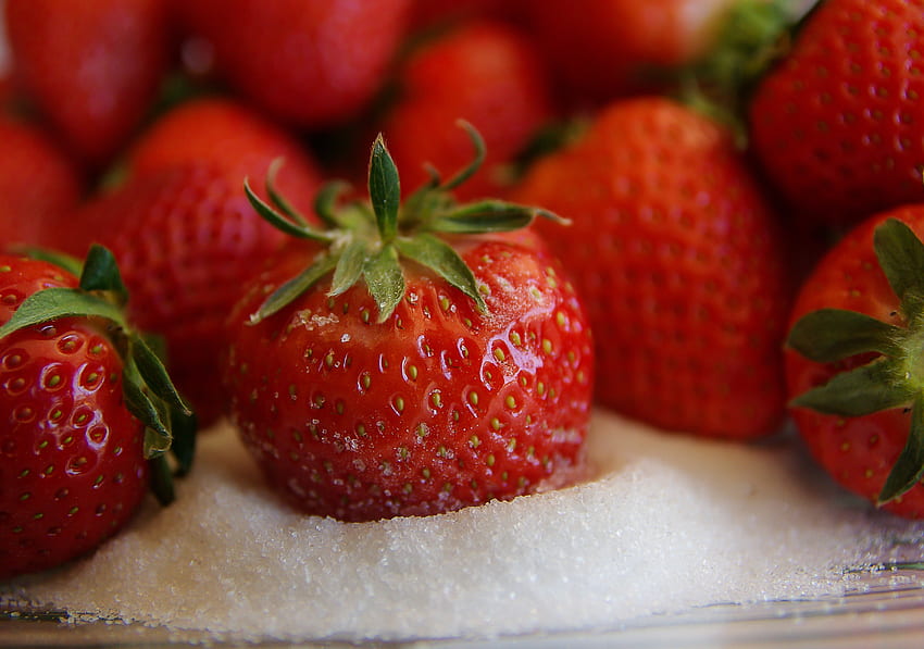 Essen, Erdbeere, Beeren, süß, Zucker HD-Hintergrundbild