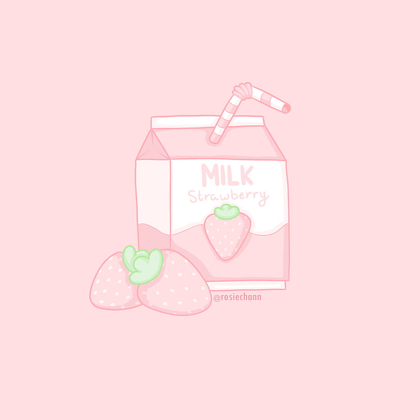 Pink Cow Strawberry Milk Kawaii , Cow Milk HD phone wallpaper