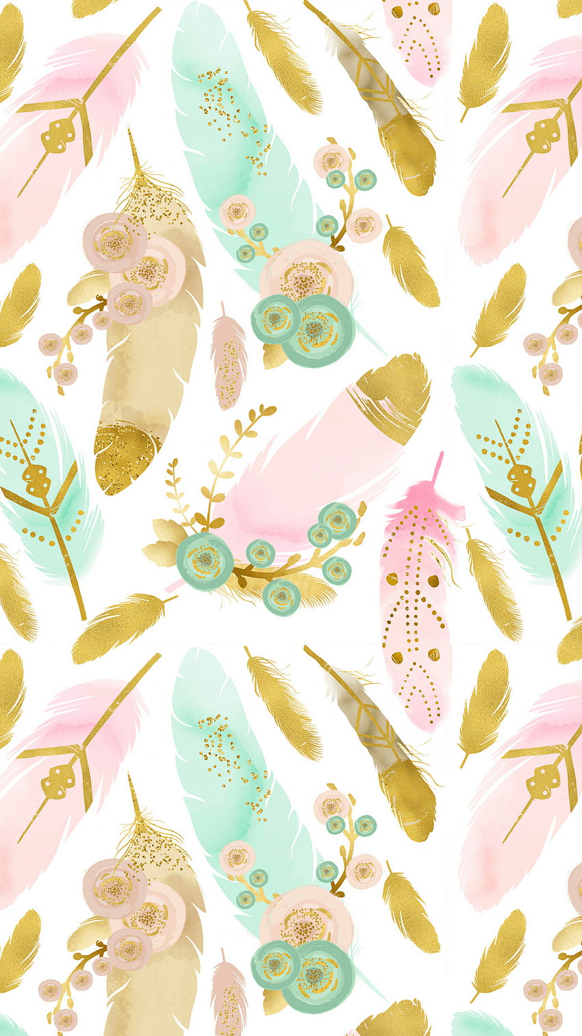 iPhone pattern, Watercolor feather, Boho , Bohemian Pattern HD phone wallpaper
