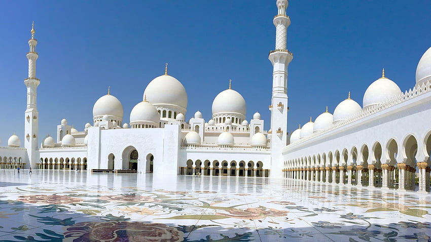 White mosque, Abu Dhabi, Islamic architecture, architecture HD wallpaper