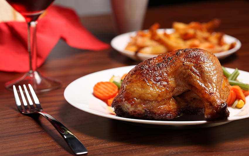 Chicken Food Lunch Meal Restaurant - Resolution: HD wallpaper