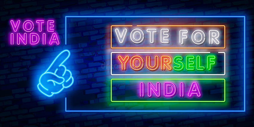 Vote for yourself India, voting, india, ponting, blue, graphy, color, political, advice, neon, finger, sign, whimsical HD wallpaper