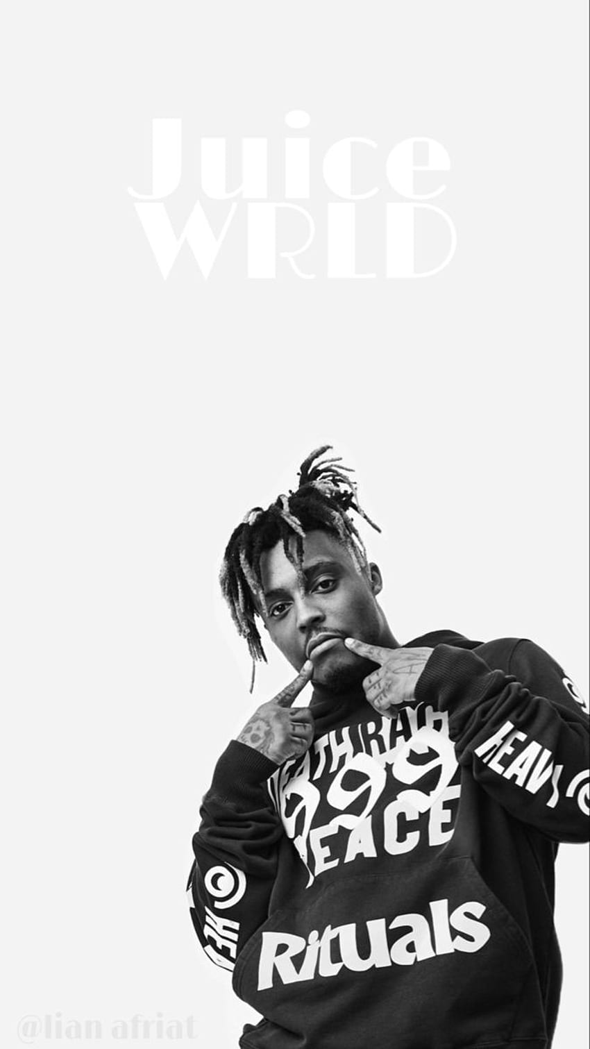 Juice Wrld Wallpaper 4K, Black background, American rapper