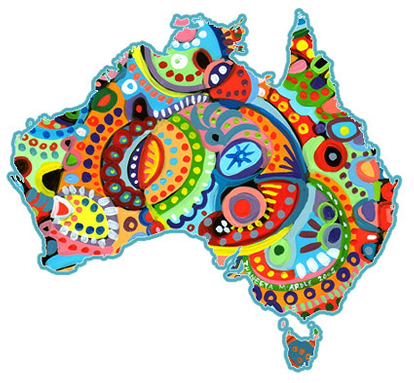 Аборигенско изкуство, аборигенско знаме HD тапет