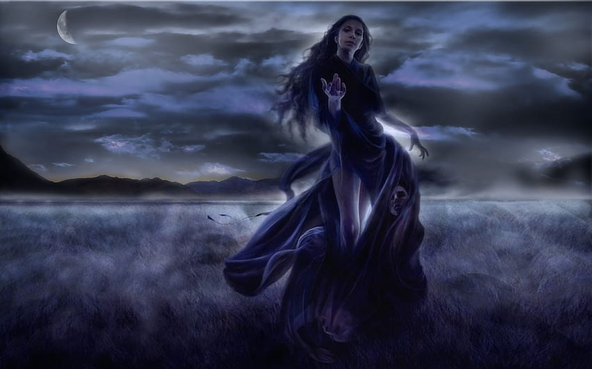 goth fantasy art. fantasy dark gothic ghost souls witch magic evil, Scary Gothic HD wallpaper