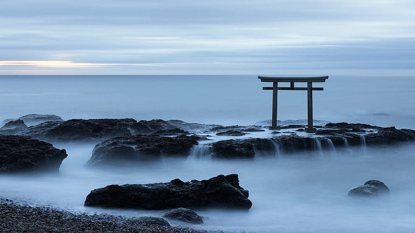 Japanese Torii Japan Gates Coast Sea - Resolution: HD wallpaper