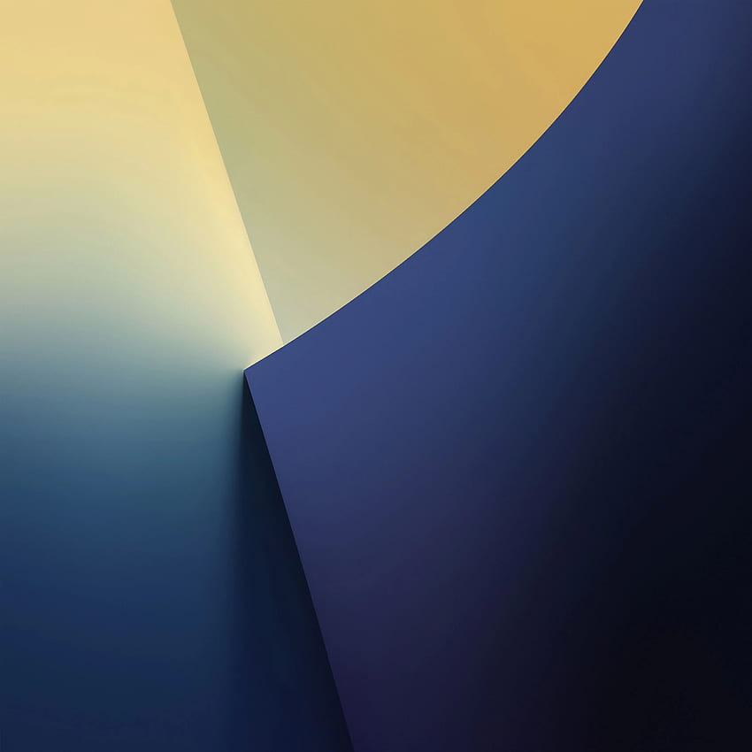 Pola Seni Poligon Biru Kuning Minimal Sederhana wallpaper ponsel HD