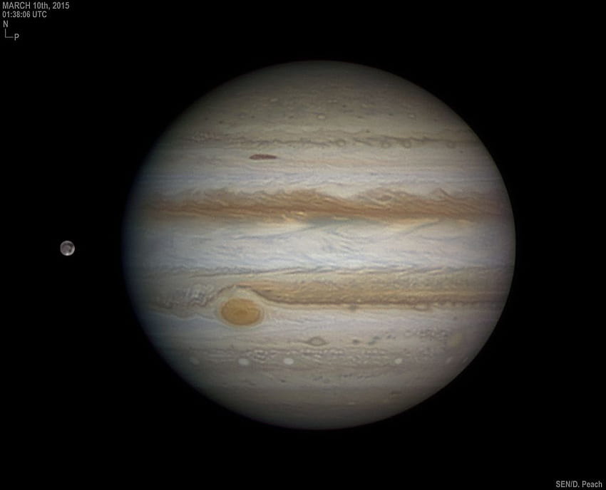 APOD: 2015 May 15 - Jupiter, Ganymede, Great Red Spot HD wallpaper