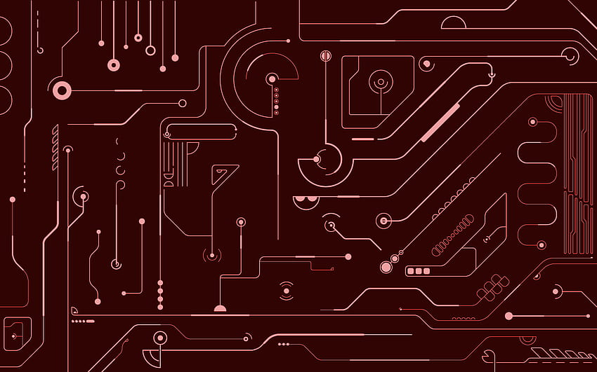 For > Red Techno Background. Technology , Circuit,, Cool Red Technology HD wallpaper