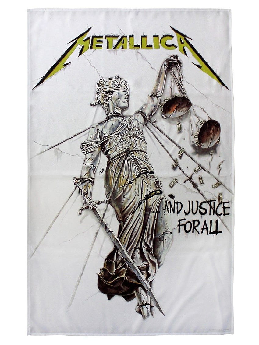 Metallica e giustizia per tutti bandiera tessile. Tatuaggio Metallica, arte Metallica, logo Metallica Sfondo del telefono HD