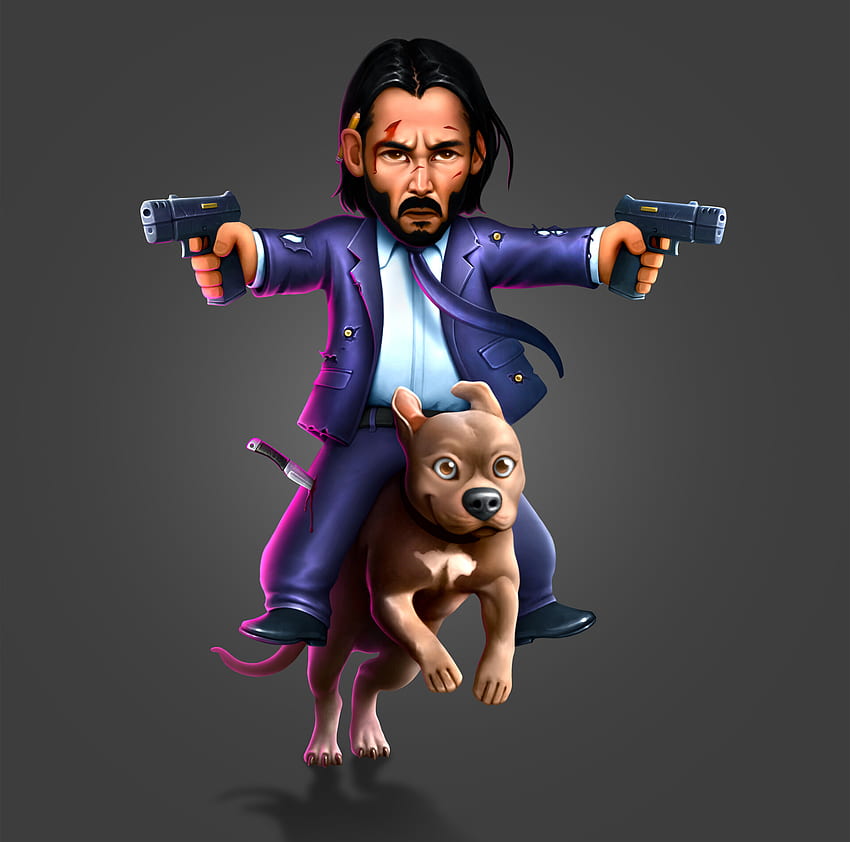 John Wick as Keanu Reeves and Dog , Artist , , and Background, Cool John Wick HD wallpaper