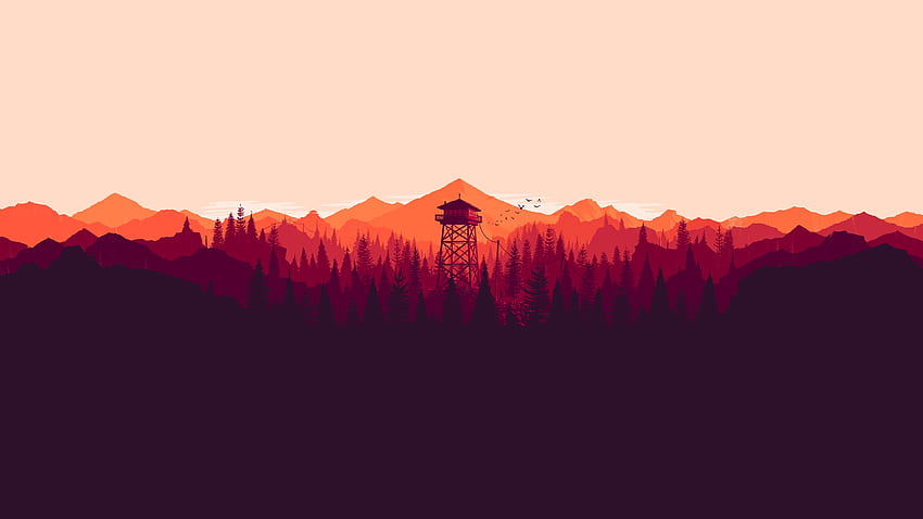 Firewatch and Background, Purple and White Gaming HD wallpaper