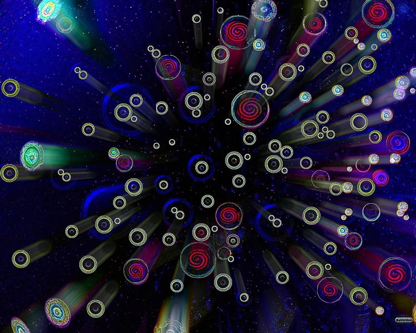 Circles, tubes, colors, abstract HD wallpaper