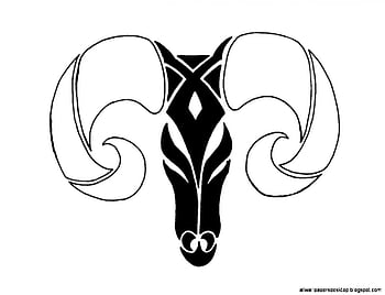 Aries Zodiac Symbol Tattoos And - Tribal Horn Tattoos HD wallpaper | Pxfuel
