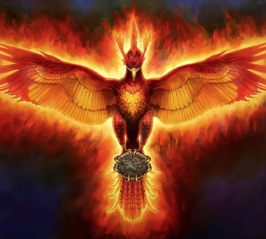 phoenix , geological phenomenon, demon, mythology, cg artwork, fractal art, Mythical Phoenix HD wallpaper