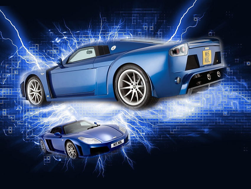 Blaues zukünftiges Auto, zukünftige Fahrzeuge HD-Hintergrundbild