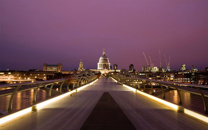 Millennium Bridge London, London-Sonnenuntergang HD-Hintergrundbild