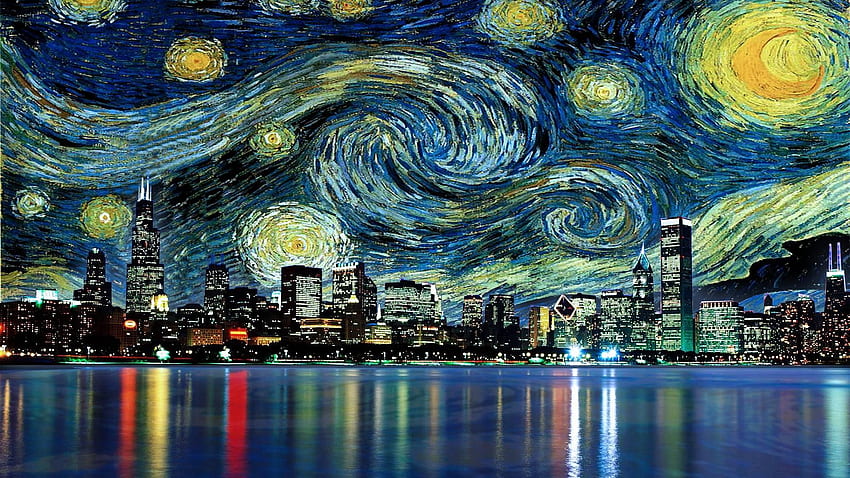 Vincent Van Gogh - A Noite Estrelada . Estúdio 10 papel de parede HD