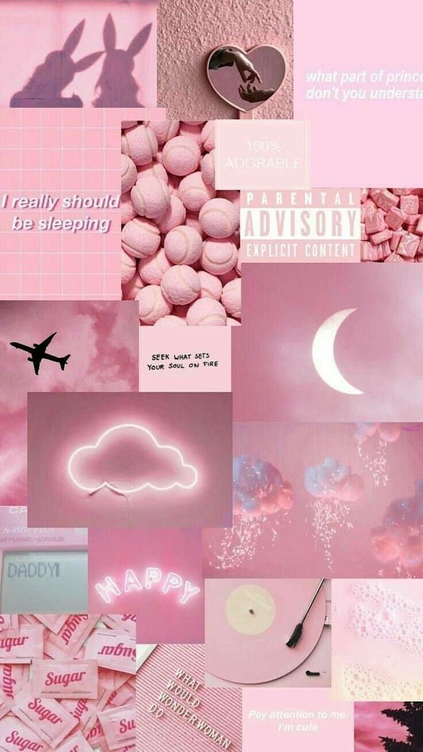 pink collage. Pastel pink, Sugar Pink Pastel Aesthetic HD phone wallpaper