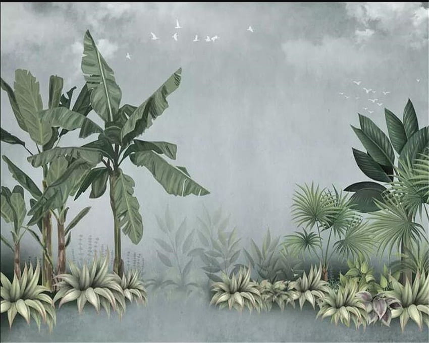 Beibehang カスタム 3D 手描きのバナナの木 高画質の壁紙