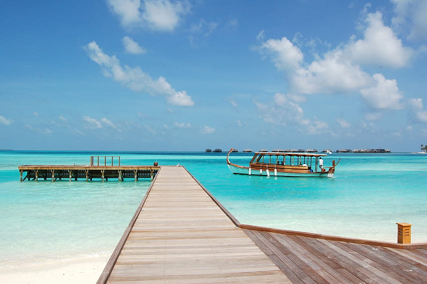 Natura, Cielo, Mare, Spiaggia, Maldive Sfondo HD