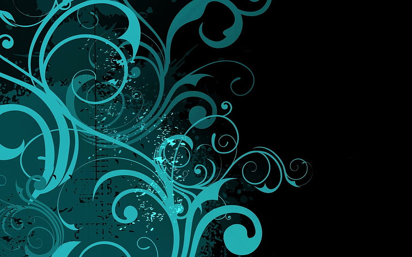 Black And Turquoise HD wallpaper