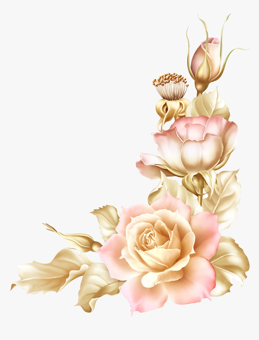 Baroque Vector Vintage Rose - Tulip Flower Border Design, Png , Transparent  Png HD phone wallpaper | Pxfuel