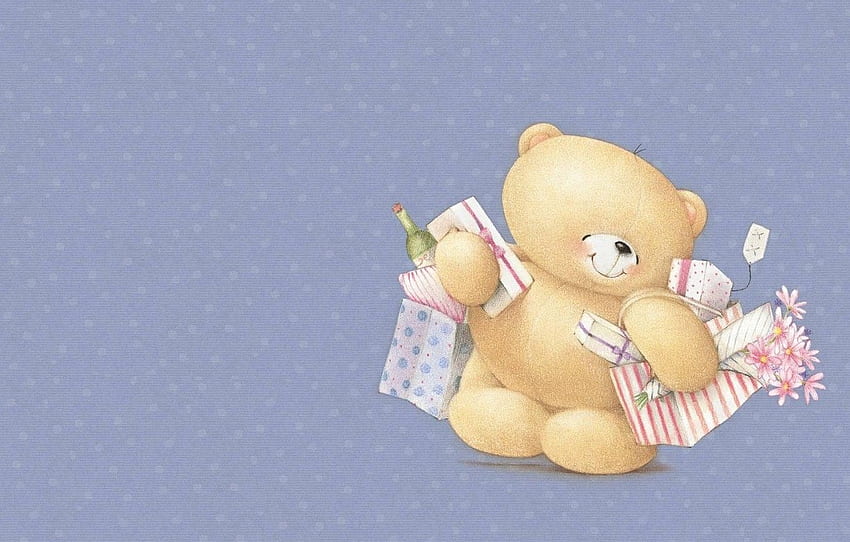 smile, mood, holiday, art, bear, purchase, a bunch, Christmas Forever Friends HD wallpaper