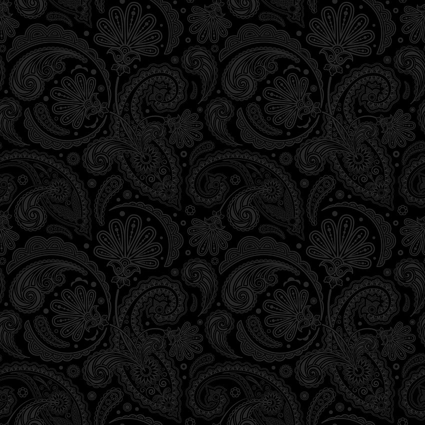 Ciemny Paisley -, ciemne tło Paisley na nietoperzu, czarny biały wzór Paisley Tapeta na telefon HD