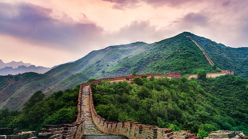 Wielki Mur Chiński, wzgórza, ściana, architektura, Chiny Tapeta HD
