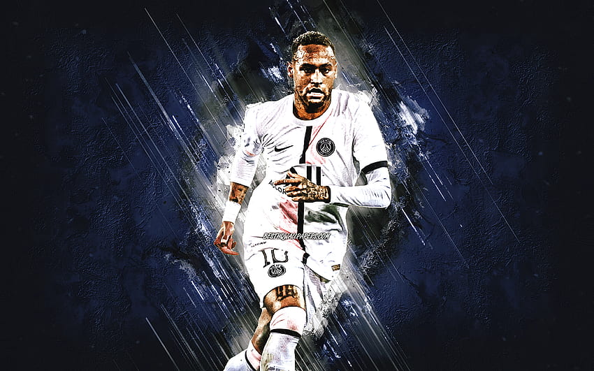 Neymar, PSG, Brazilian footballer, Paris Saint-Germain, PSG white uniform, soccer, Ligue 1, France HD wallpaper