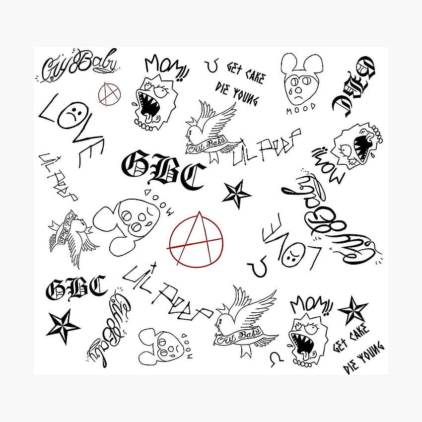 Cartaz de tatuagens de Lil Peep, logotipo de Lil Peep Papel de parede de celular HD